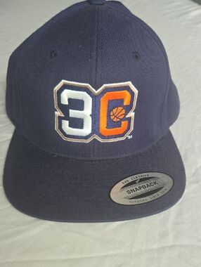Snapback 3C Basketball Logo Hat - Navy and Orange